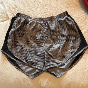 Nike Black and Gray Patterned Running Shorts